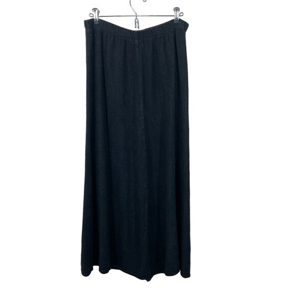 Vintage CP Shades Size Large Pull-On Elastic‎ Waist Maxi Linen/Rayon Black Skirt - Picture 5 of 6